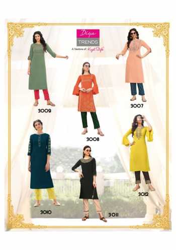 Diya Trendz Forever vol 3 kurtis with pant Wholesaler