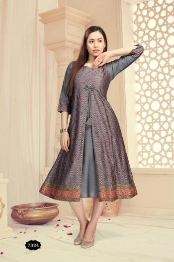 Fashion Talk dolly Rayon Gold Print kurtis catalog wholesaler