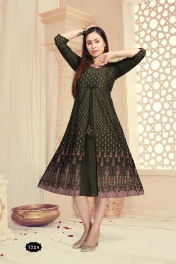 Fashion Talk dolly Rayon Gold Print kurtis catalog wholesaler