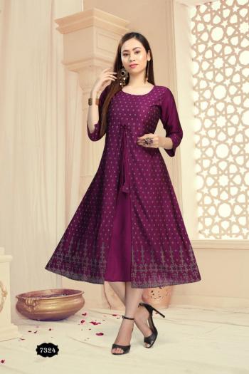 Fashion Talk dolly Rayon Gold Print kurtis catalog wholesaler