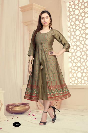 Fashion Talk dolly Rayon Gold Print kurtis catalog wholesaler