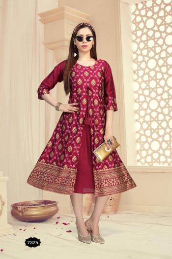 Fashion Talk dolly Rayon Gold Print kurtis catalog wholesaler