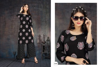 Fashion Talk Fusion Rayon kurtis with Palazzo wholesaler