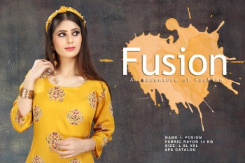 Fashion Talk Fusion Rayon kurtis with Palazzo wholesaler