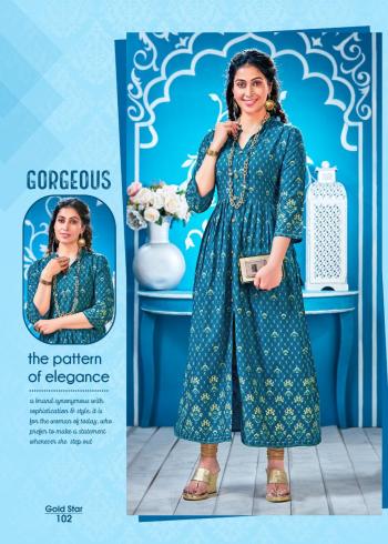 Fashion Talk Gold Star Rayon kurtis wholesaler