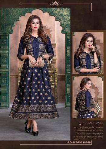 Fashion Talk Gold Style Rayon Party wear kurtis wholesaler