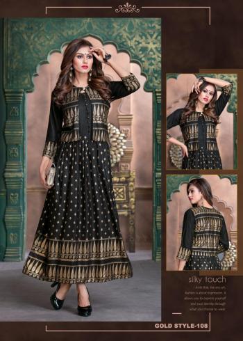 Fashion Talk Gold Style Rayon Party wear kurtis wholesaler