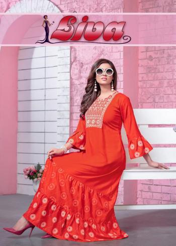 Fashion Talk Liva Rayon party wear kurtis wholesaler