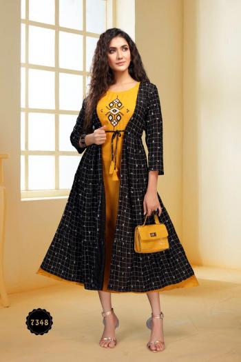 Fashion Talk Peacock Rayon Party wear Kurtis wholesaler