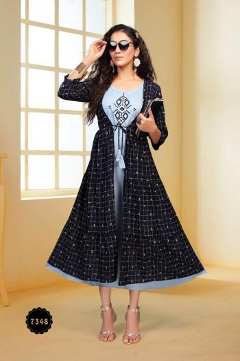 Fashion Talk Peacock Rayon Party wear Kurtis wholesaler