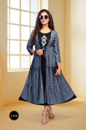 Fashion Talk Peacock Rayon Party wear Kurtis wholesaler