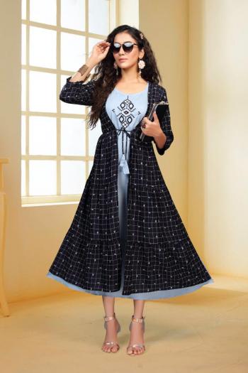 Fashion Talk Peacock Rayon Party wear Kurtis wholesaler