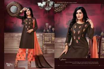 Fashion Talk Plazzo Silver Kurtis with Palazzo and Dupatta