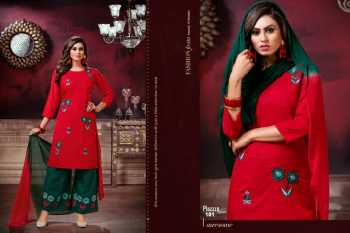 Fashion Talk Plazzo Silver Kurtis with Palazzo and Dupatta