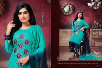 Fashion Talk Plazzo Silver Kurtis with Palazzo and Dupatta