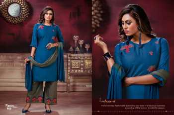 Fashion Talk Plazzo Silver Kurtis with Palazzo and Dupatta