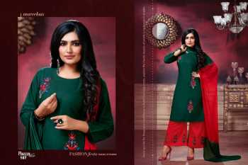 Fashion Talk Plazzo Silver Kurtis with Palazzo and Dupatta