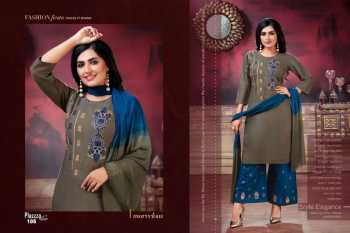 Fashion Talk Plazzo Silver Kurtis with Palazzo and Dupatta