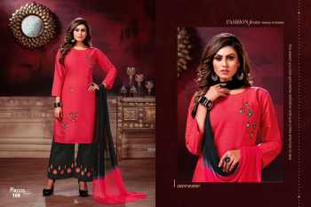 Fashion Talk Plazzo Silver Kurtis with Palazzo and Dupatta