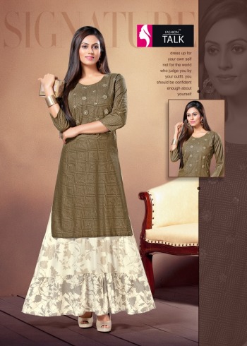 Fashion talk Style New Rayon Gota Pati work kurtis with Skirt