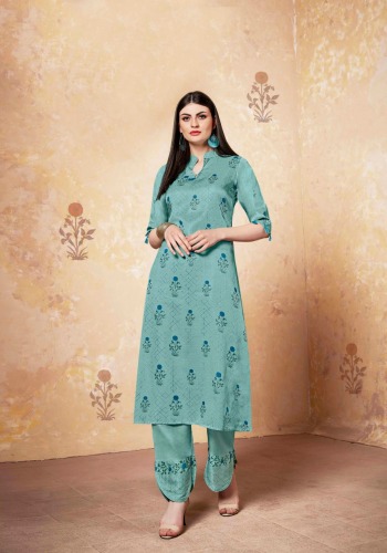 Feminista Westside Linen kurtis with pant catalog wholesaler