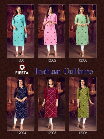 Fiesta Indian Culture Rayon kurtis wholesaler