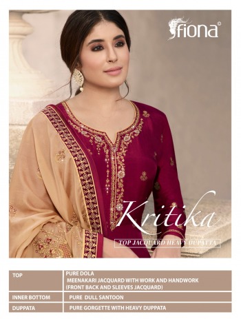 Fiona Kritika Nadia Dola jacquard Salwar kameez Wholesaler