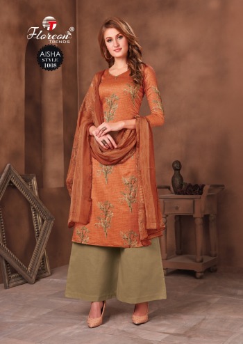 Floreon Trendz Aisha Cotton Satin Salwar kameez wholesaler