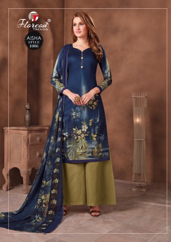 Floreon Trendz Aisha Cotton Satin Salwar kameez wholesaler