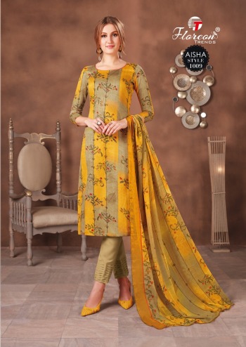 Floreon Trendz Aisha Cotton Satin Salwar kameez wholesaler