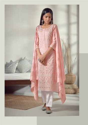 Four button Pearl Lakhnavi Work Stitched Suits and Dress