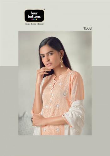 Four button Pearl Lakhnavi Work Stitched Suits and Dress