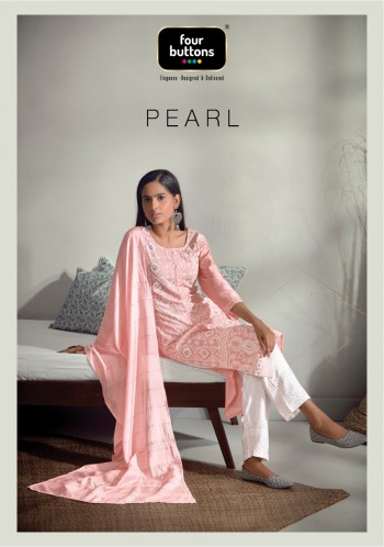 Four button Pearl Lakhnavi Work Stitched Suits and Dress