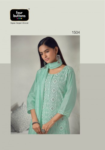 Four button Pearl Lakhnavi Work Stitched Suits and Dress