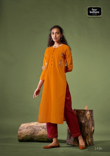 Four Button Rozana Kurtis with palazzo Wholesaler