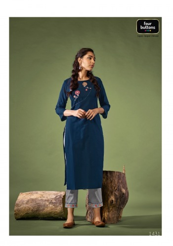 Four Button Rozana Kurtis with palazzo Wholesaler