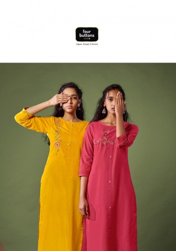 Four Button Rozana Kurtis with palazzo Wholesaler