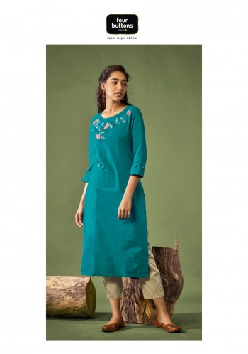 Four Button Rozana Kurtis with palazzo Wholesaler