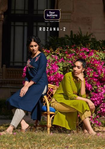 Four Button Rozana vol 2 kurtis with Palazzo Wholesaler