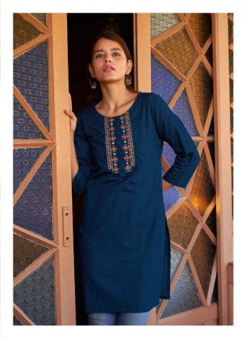 Four Button Tulip vol 2 Cotton embroidered kurtis wholesaler