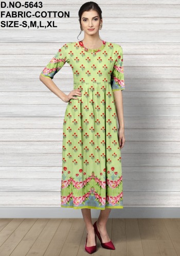 Four Matching Cotton Daily wear kurtis wholesaler