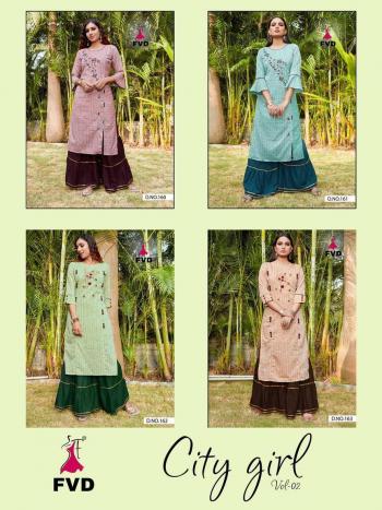 FVD City Girl vol 2 kurtis with Sharara buy wholesale price