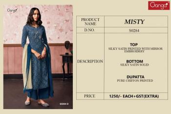 Ganga Misty Cotton Satin Mirror Work Suits wholesaler