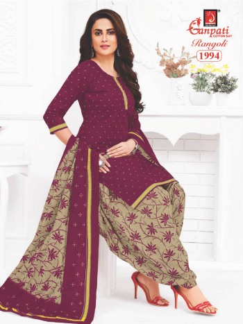 Ganpati Rangoli vol 19 Cotton dress material