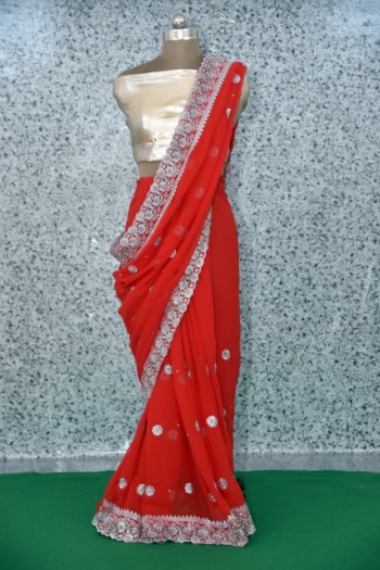 Georgette Embroidered Saree buy wholesale Price