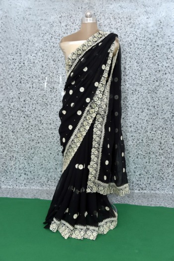 Georgette Embroidered Saree buy wholesale Price