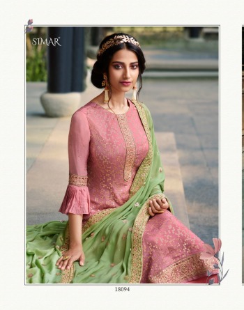 Glossy Simar jevel Chinon Salwar Kameez wholesaler