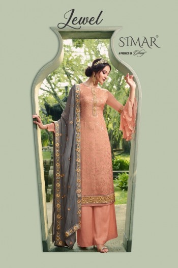 Glossy Simar jevel Chinon Salwar Kameez wholesaler