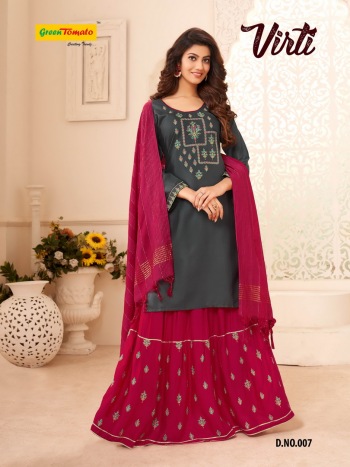 Green Tomato virti Kurtis with Sharara and Dupatta wholesaler