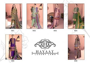 Hayat Luxury Lawn Pakistani Dress material catalog